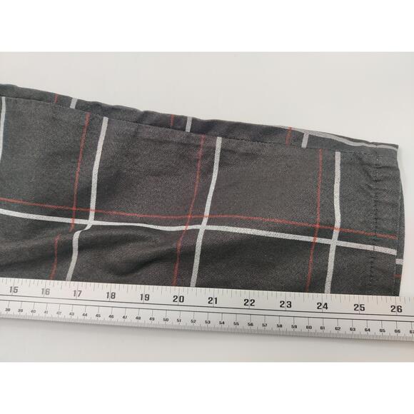 Zara Trousers Womens Size US 34 Black Red Plaid High Rise Slim‎ Fit Tailored - Picture 10 of 11